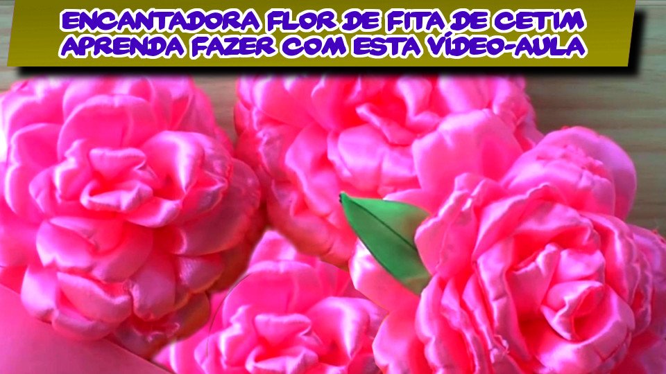Vídeo Passo-a-Passo - Veja Como Fazer Esta Adorável Flor De Fita De Cetim Rosa - DIY PAP Vídeo-Aula