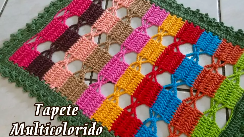 Como Fazer Tapete Retângular Multicolorido De Crochê Econômico